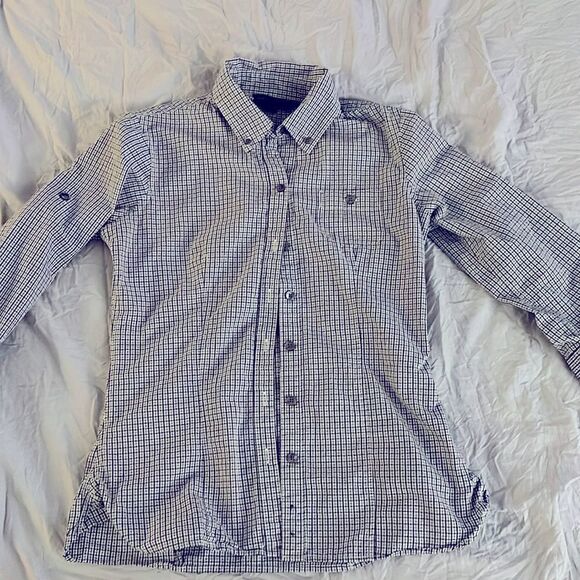 Banana Republic Gingham Check Button Down Shirt Black, Grey, White Size XS - Picture 1 of 6
